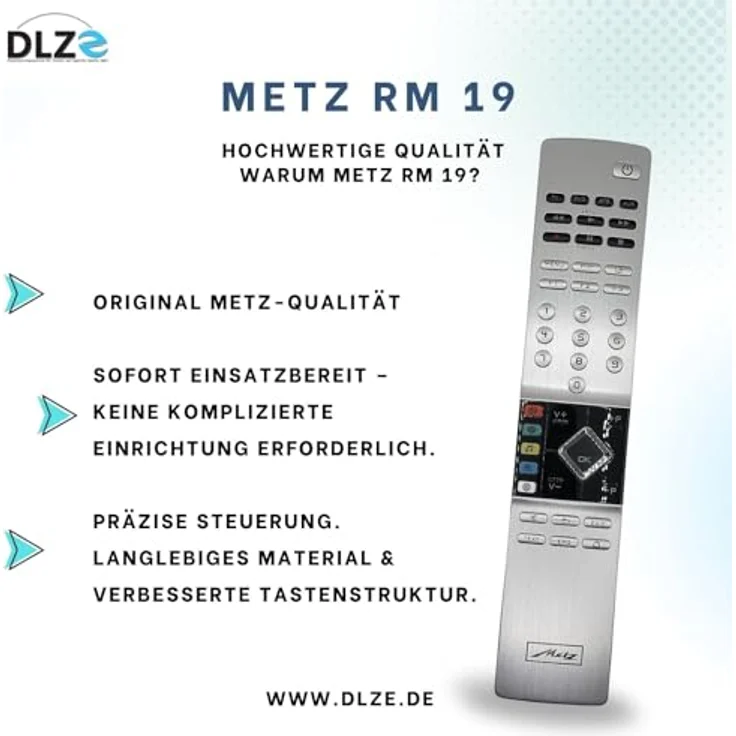Metz RM19, Original-Fernbedienung für Metz TV-Geräte, sofort einsatzbereit, keine Programmierung nötig – Bild 5
