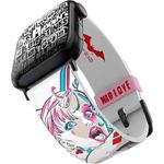 Moby Fox Armband Smartwatch Harley Quinn Mad Love 22 mm (22 mm, Silikon, Edelstahl), Uhrenarmband, Blau, Rosa, Weiss