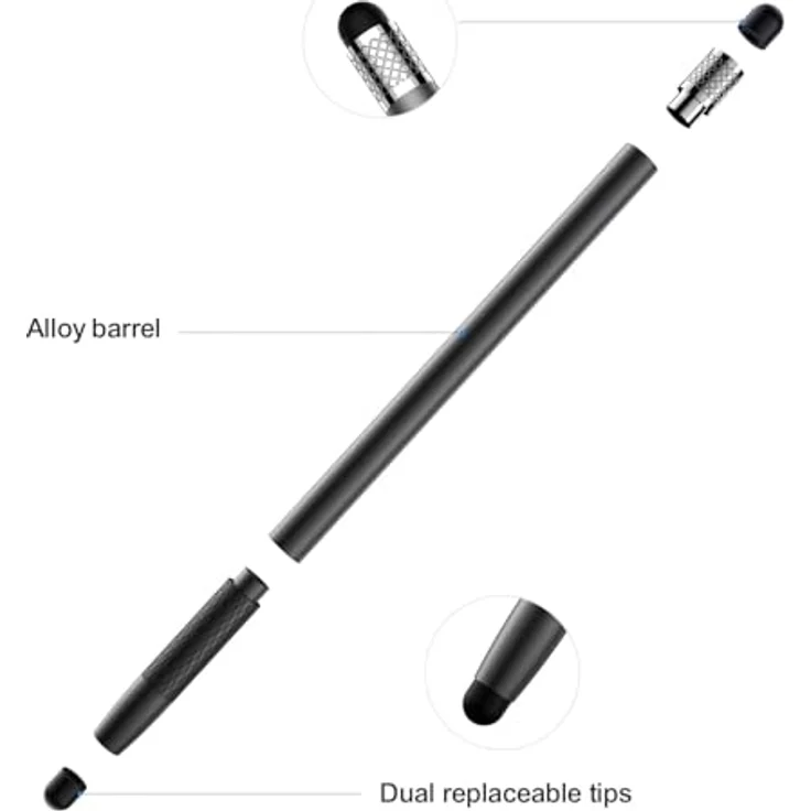 Joyroom JR-DR01, Passiver Stylus für Tablet und Smartphone, präzise Handhabung, schwarz, mit 2 austauschbaren Spitzen – Bild 7