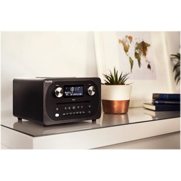 Pure Evoke C-D4 All-in-One-Musikanlage (CD, DAB-DAB+, Digitalradio, UKW-Radio, Internetradio, Bluetooth, Weckfunktionen und Sleep-Timer, 20 Senderspeicherplätze, AUX), Siena Schwarz – Bild 3