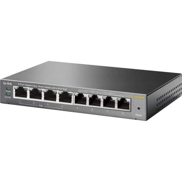 TP-Link TL-SG108PE 8-Port Gigabit-Netzwerk Easy-Smart-Switch (4 PoE-Ports, bis 2000 MBit-s, 16Gbit-s Switching-Kapazität, geschirmte RJ-45 Ports, Weboberfläche, VLAN, IGMP-Snooping, lüfterlos) – Bild 2