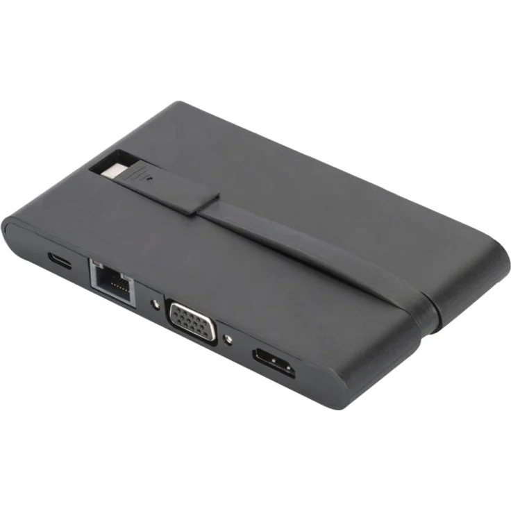 DIGITUS Multiport Docking-Station - USB-C Dock 9 Ports - HDMI VGA, RJ45, 2x USB 3.0, 2x USB Typ-C, Ladeport, Cardreader – Bild 6