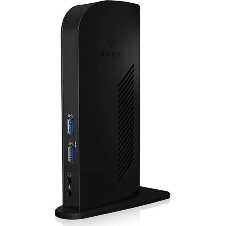 ICY BOX IB-DK2242AC DockingStation mit Type-C & Type-A Kabel, 2x DisplayPort (4K Ultra HD), 6x USB 3.0, Audio In-Out, Gigabit-LAN, schwarz – Bild 2