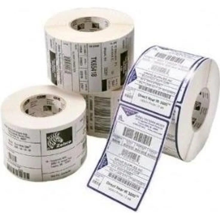 Zebra Premium Gloss Polyester Label, 76 x 76 mm, 1000 Labels, 12 Rolls, Box Of 12, 76.2 x 76.2 mm, weiß