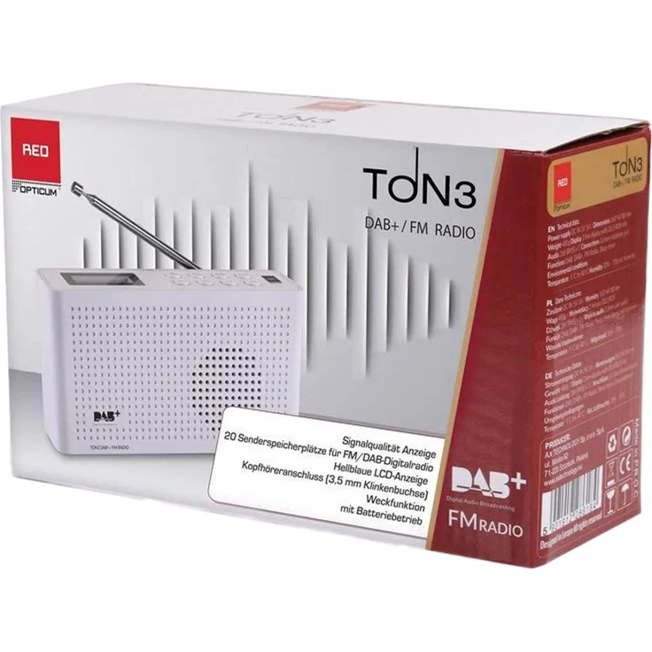 Opticum Red TON 3 DAB+-FM Radio weiß – Bild 6