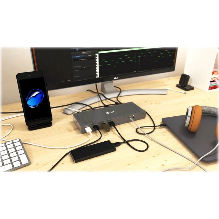 i-tec USB-C/A 4K Dual Display Docking Station HDMI/DP/6xUSB/Audio – Bild 5