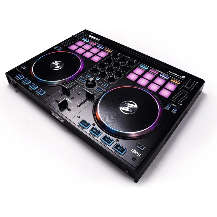 Reloop Beatpad 2 ? 2-Kanal USB Cross Platform DJ Controller - 16 RGB Performance Pads mit Jogwheels und integrierter Soundkarte, Plug and play für Algoriddim Djay 2 und Djay Pro, Spotify-Ready, (schwarz)