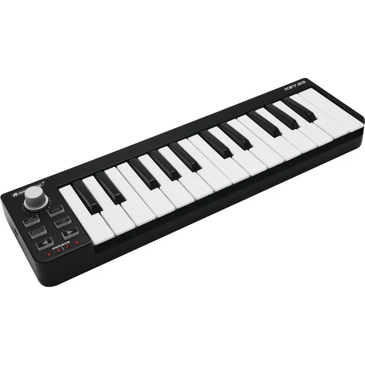 Omnitronic KEY-25 MIDI-Controller | USB-MIDI-Controller mit 25 Tasten für Musiker, Produzenten und DJs | Extrem leicht und kompakt für Laptoptasche oder Rucksack