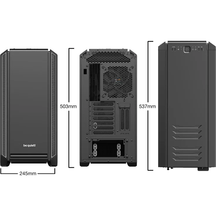 be quiet! SILENT BASE 601 Window Silver Tower-Gehäuse, schwarz/silber (BGW25) – Bild 2