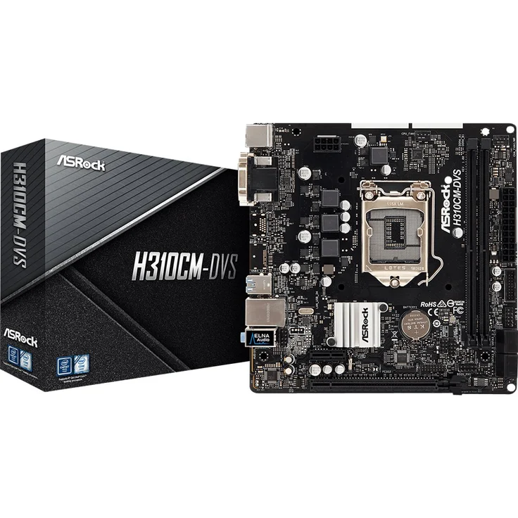 Asrock H310CM-DVS - micro ATX, Intel H310, LGA 1151 (Sockel H4), Dual-channel DDR4 (90-MXB8K0-A0UAYZ) – Bild 2