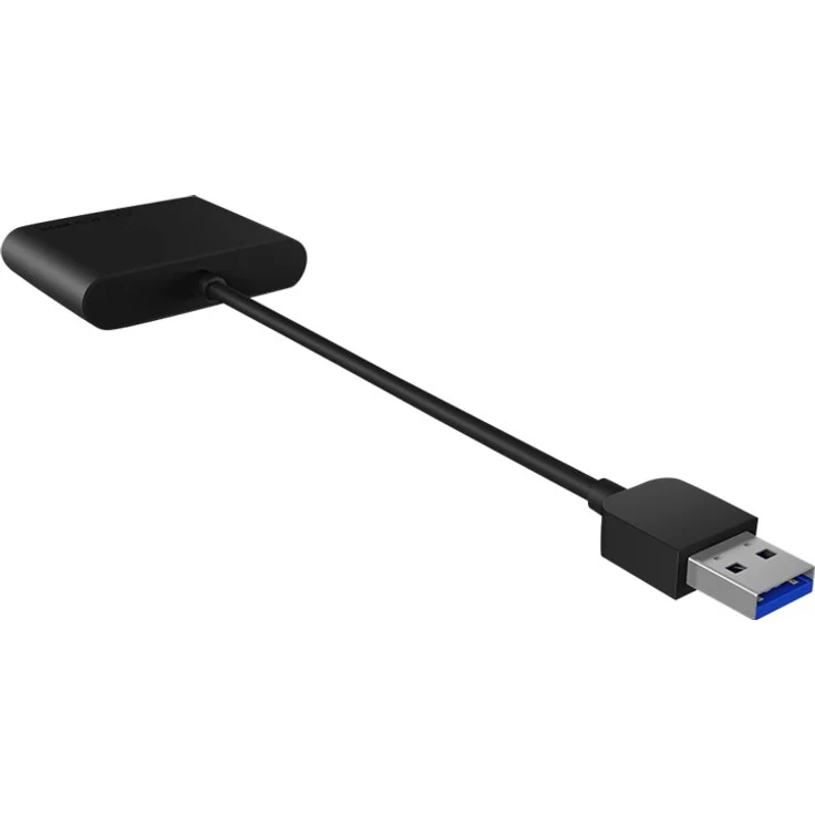 ICY BOX IB-CR301-U3 USB 3.0 Type-A Kartenleser für CF, SD und microSD Speicherkarten, SD 3.0, Aluminiumgehäuse, integriertes Kabel, schwarz – Bild 2
