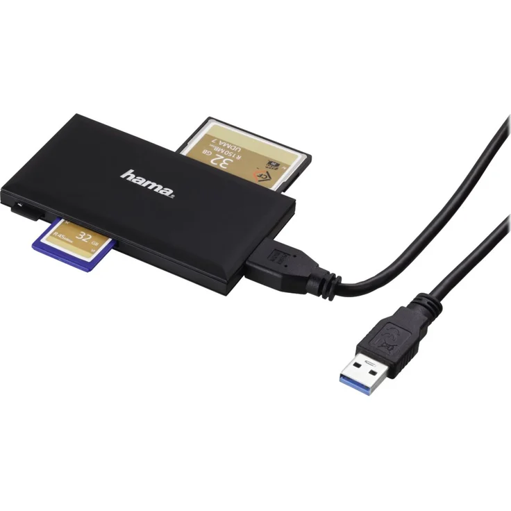 Hama USB-3.0-Multi-Kartenleser, SD-microSD-CF-MS, schwarz – Bild 3