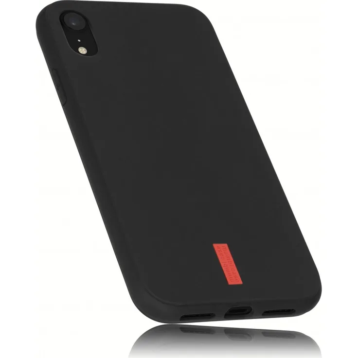 mumbi TPU Hülle schwarz mit Logo für Apple iPhone XR