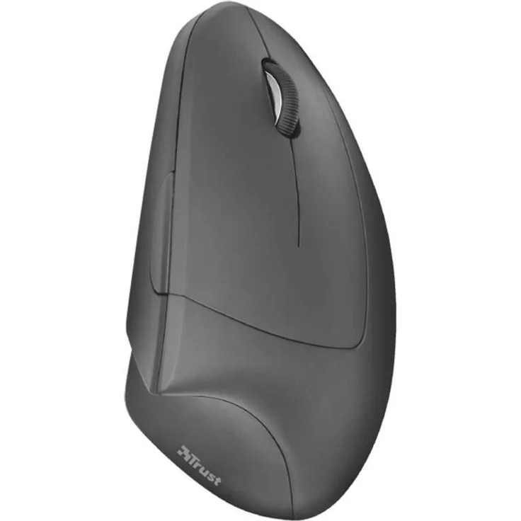 Trust Verto Wireless Vertikale Ergonomische Maus (Vorbeugung Gegen Mausarm-Tennisarm (RSI Syndrom), Nur für Rechtshänder) Schwarz – Bild 2