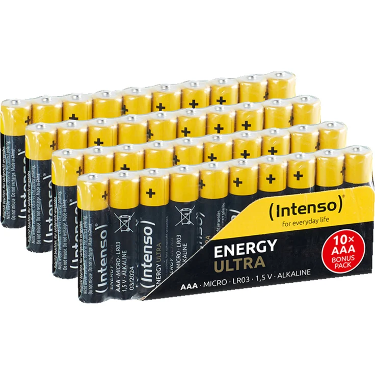 Intenso Energy Ultra AAA Micro LR03 Alkaline Batterien, gelb-schwarz, 40er Pack – Bild 2