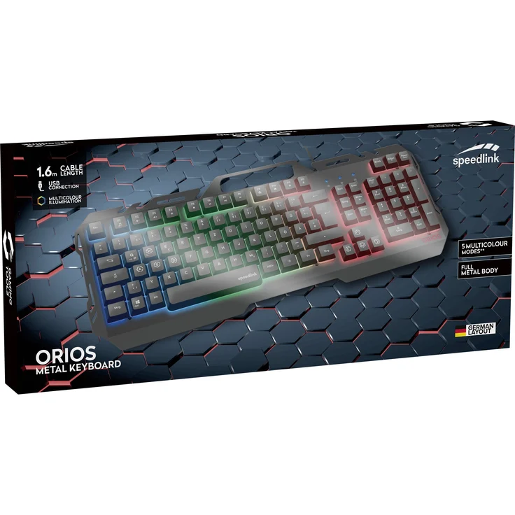 SPEEDLINK ORIOS - Tastatur - backlit - USB - Schwarz (SL-670003-BK) – Bild 2