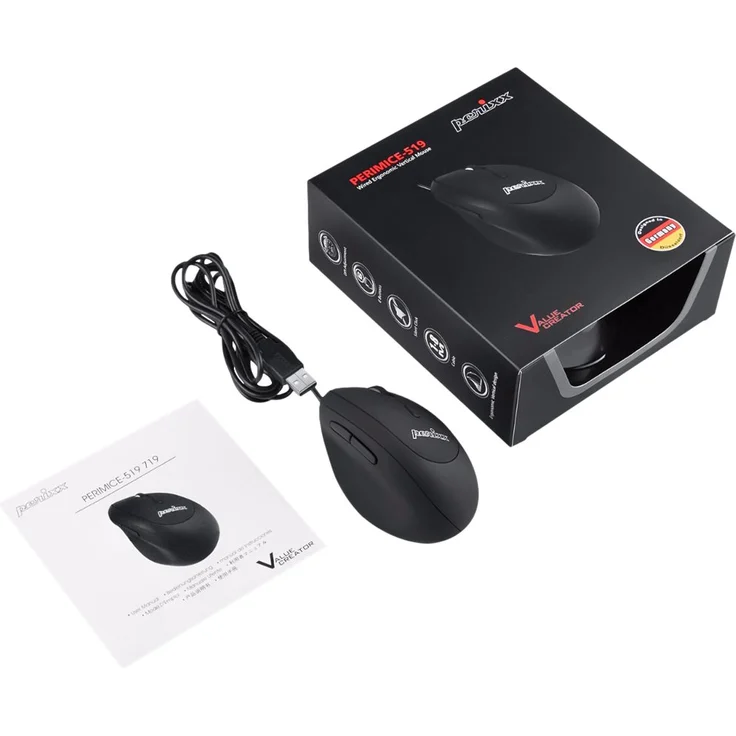 Perixx PERIMI-519 Ergonomische Maus - Vertikales Design - kleine Handgrößen oder für Unterwegs - USB kabelgebunden für PC und Laptop – Bild 5