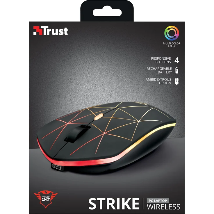 Trust GXT 117 Strike Kabellose Gaming-Maus, schwarz – Bild 2