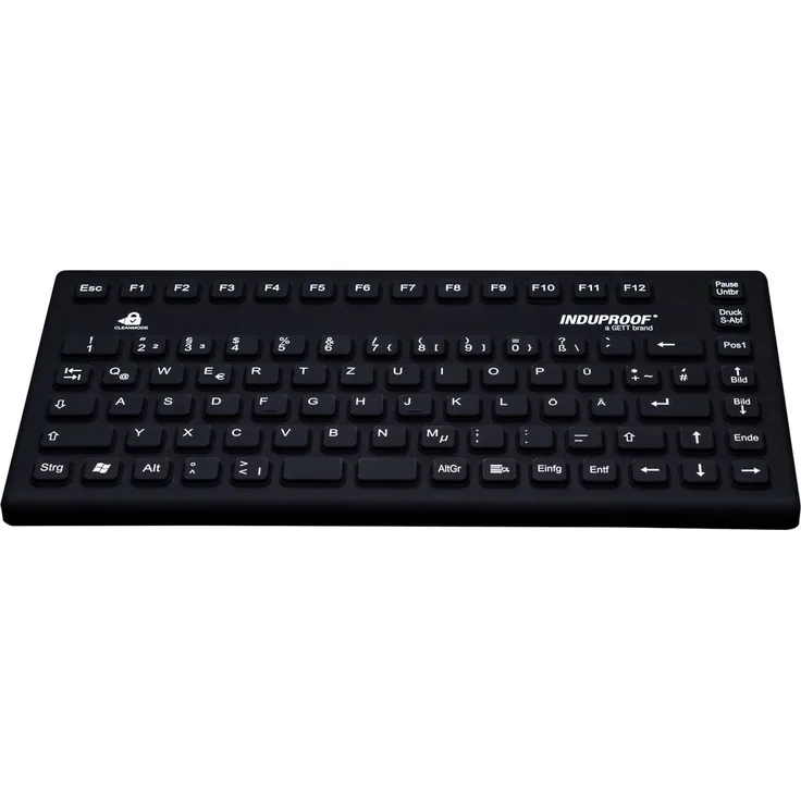 InduProof Smart Compact BLACK USB DE QWERTZ Silikon IP68 Tastatur desinfizierbar - Tastatur - 86 Tasten (KG24204)