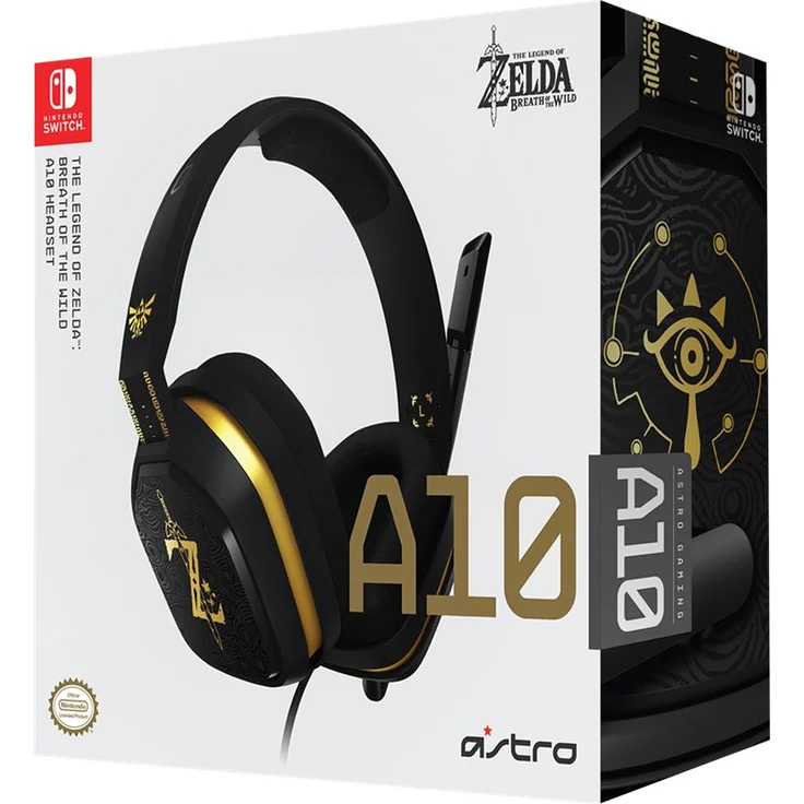 ASTRO A10 Gaming-Headset, Legend of Zelda: Breath of The Wild Edition, ASTRO Audio, 3,5 mm Klinke, Flip-Stummschaltung, Bequeme Stoff-Ohrpolster, Strapazierfähig, PC-Mac-Xbox One-PS4 schwarz-gold Zelda – Bild 4