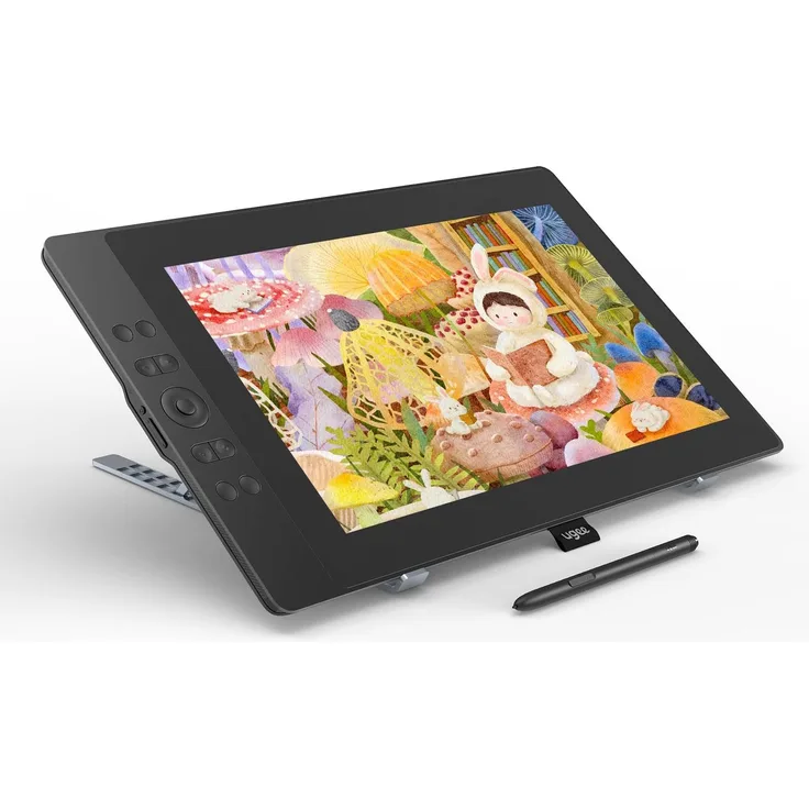 UGEE UE16 Grafiktablett, FHD IPS Display 15,4 Zoll, 16K Stylus mit 8 Hotkeys und 3-in-1-Kabel
