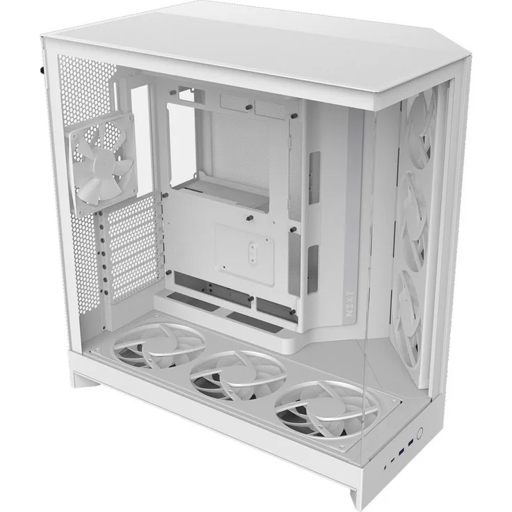 NZXT H9 Flow RGB+, Mid-Tower PC-Gehäuse mit 2x Tempered Glass und Hochleistungskühlung