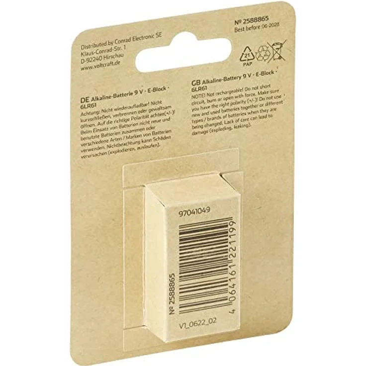 VOLTCRAFT 6LR61 9 V Block-Batterie Alkali-Mangan 550 mAh 9 V 1 St. – Bild 3