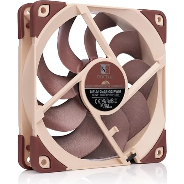 Noctua NF-A12x25 G2 PWM, 120mm Gehäuselüfter mit 360-1800rpm, Braun – Bild 2