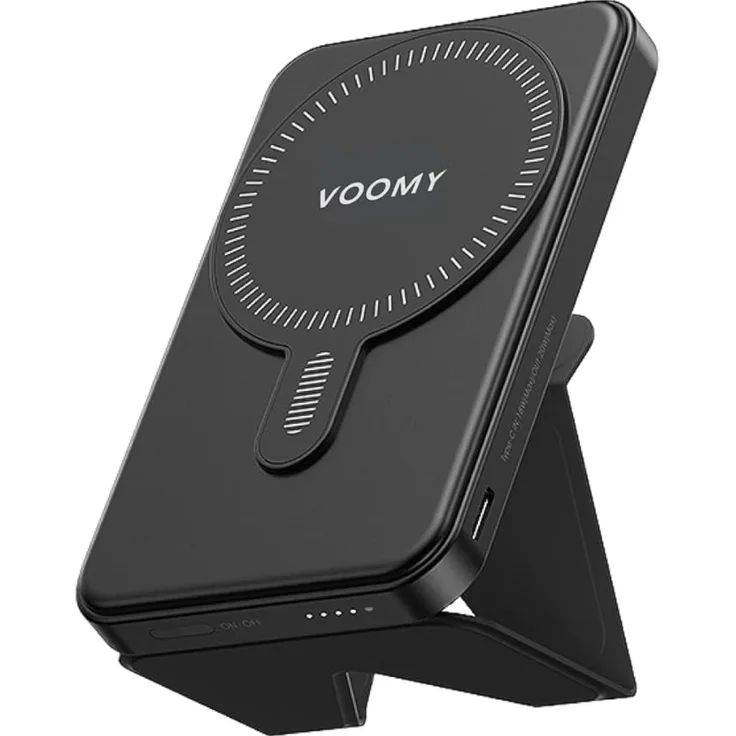 Voomy Charge P6 Kompakte Magnetic 6000 mAh Powerbank, Kabelloses Laden (Magsafe) und Schnellladefunktion USB-C 20W