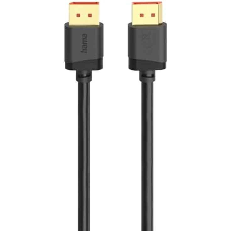 HAMA 202010 DisplayPort-Kabel, Schwarz, 8K Ultra-HD, 40 Gbit/s, doppelte Abschirmung, optimierter Knickschutz – Bild 1