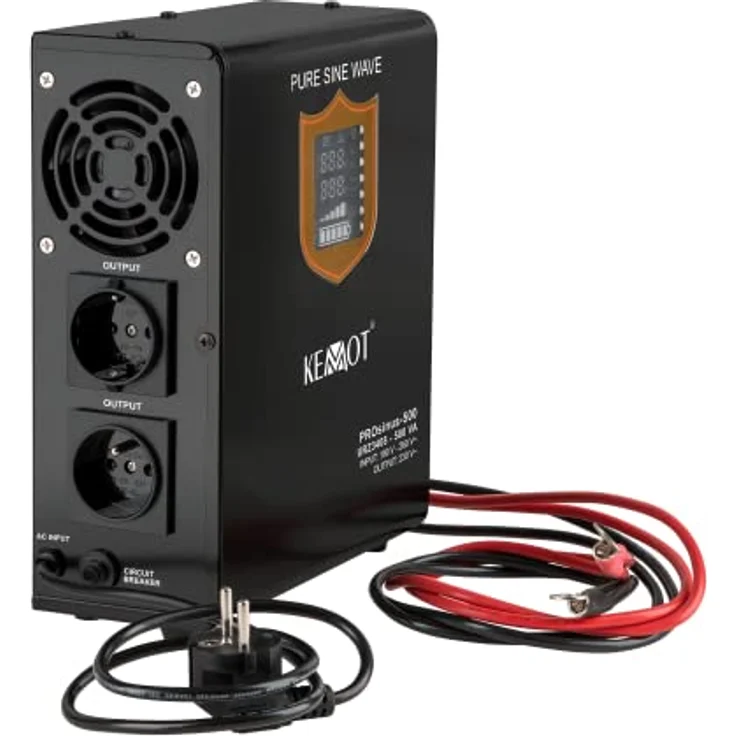 Kemo KEMOT PROsinus-500, Wand-Notstromversorgung Konverter mit reiner Sinuswelle, Ladefunktion, 300 W, Online-Doppelwandler USV – Bild 5