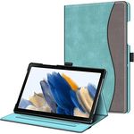 Fintie Hülle für Samsung Galaxy Tab A8 10.5 Zoll 2022/2021 SM-X200/X205/X207, Multi-Winkel Folio Schutzhülle Dokumentschlitze und Auto Schlaf/Wach Funktion, Jeansoptik Türkis - Preisvergleich
