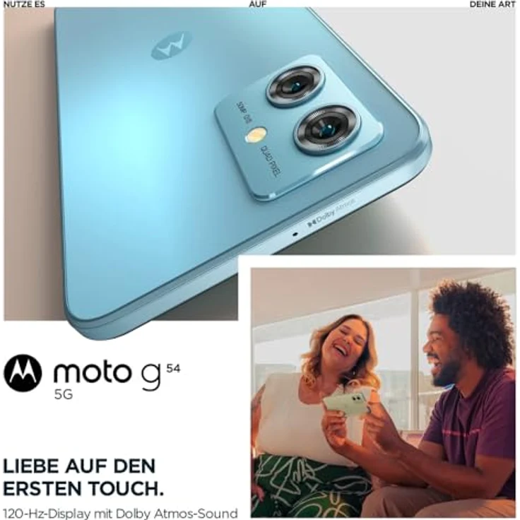 Motorola Moto G54 (256 GB, Glacier Blue, 6.50", SIM + eSIM, 50 Mpx, 5G), Smartphone, Blau – Bild 7