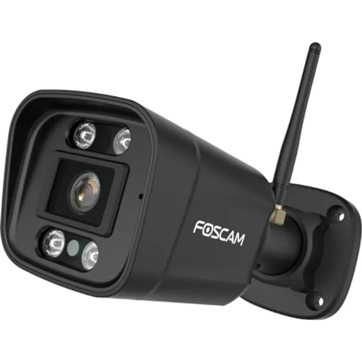 Foscam V8P 4K 8 MP Dual-Band WLAN Überwachungskamera mit integriertem Scheinwerfer und Einer Alarmsirene (schwarz)