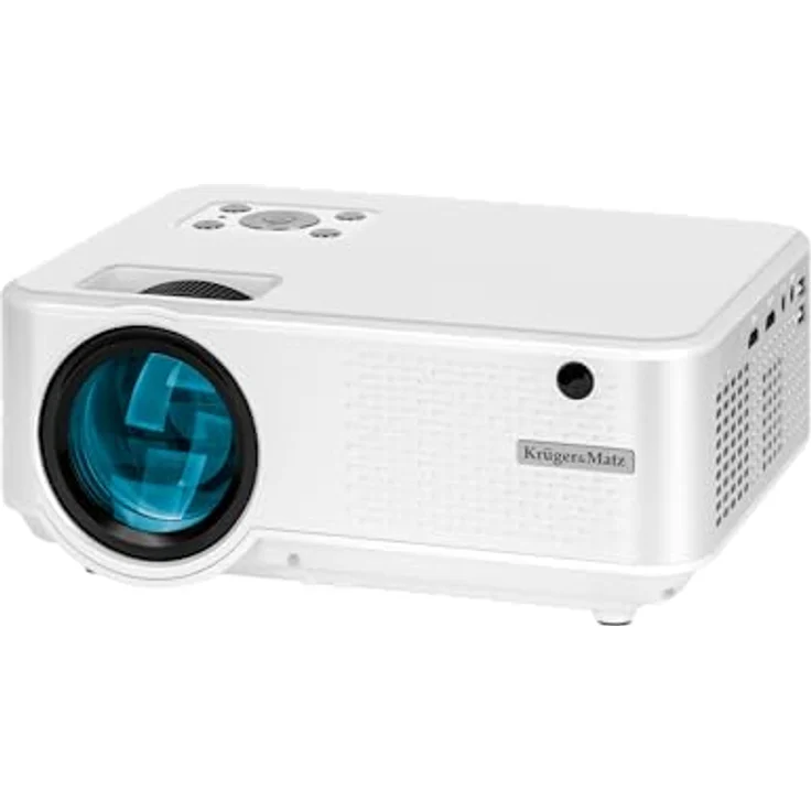 Krüger&Matz V-LED20 Beamer, Full HD+, 5000 lm Helligkeit, 1.4:1 Projektionsverhältnis, Grau – Bild 1