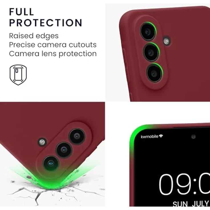 kwmobile Handyhülle für Samsung Galaxy A57 5G, weiches Silikon Case in Bordeaux Violett, reißfest und rutschfest mit präzisen Ausschnitten – Bild 3