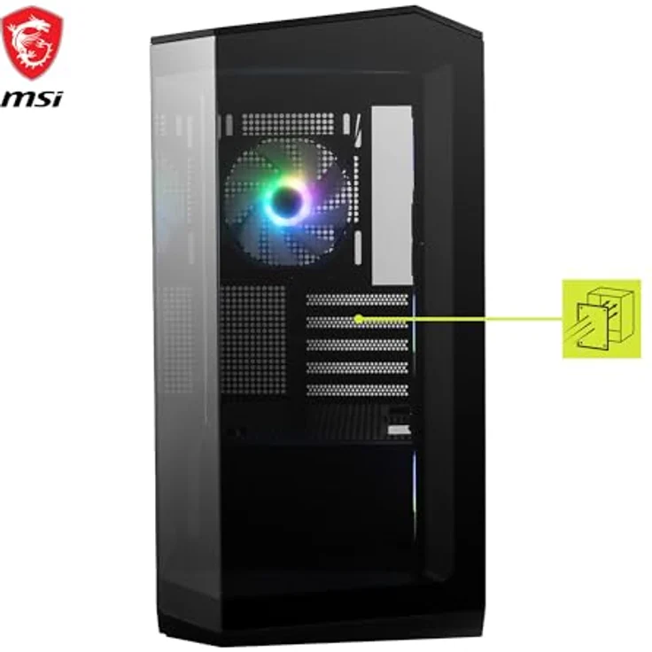 MSI MAG PANO M100R PZ (Mini ITX, mATX), PC Gehäuse, Schwarz – Bild 2