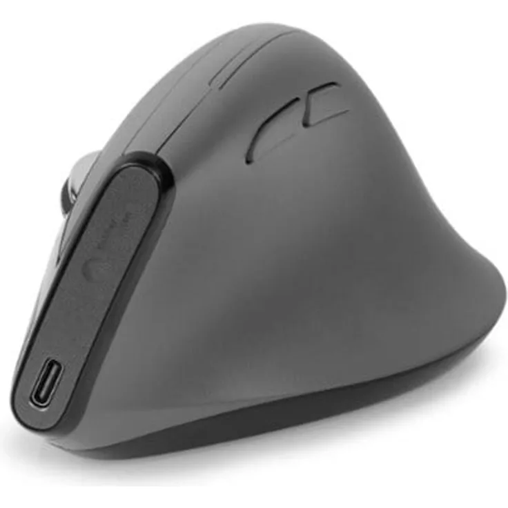 Bakker Elkhuizen Grip Pro, Vertikale ergonomische Maus für Rechtshänder, kabellos, 6 Tasten, dunkelgrau