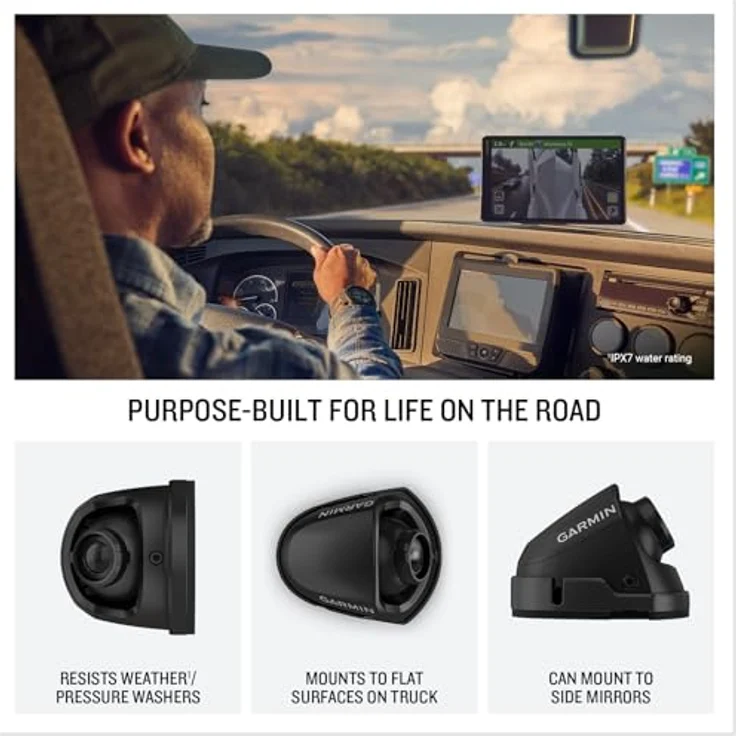 Garmin dēzl DualView, Seiten-Kamerasystem für LKW, Bus und Camper, Echtzeit-Bildübertragung, Überwachung toter Winkel, 1080p Unfallaufzeichnung, wetterfest – Bild 4