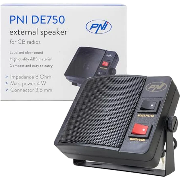 PNI DE750, Externer Lautsprecher für CB-Radiosender, 8 Ohm, 4 W, 3-Zoll-Lautsprecher mit 3,5-mm-Buchse, robustes Design, 180 cm Kabel – Bild 5