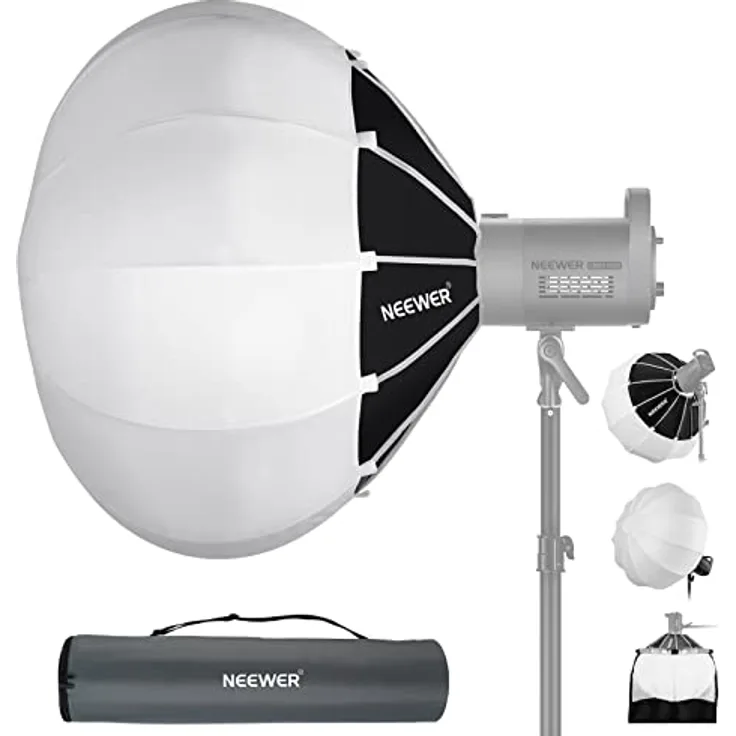 NEEWER 90cm Laternen Softbox mit 360° Lichtdiffusor, Schnellwechsel-Vorrichtung, Bowens Mount, kompatibel mit Aputure 600d und Godox SL60W