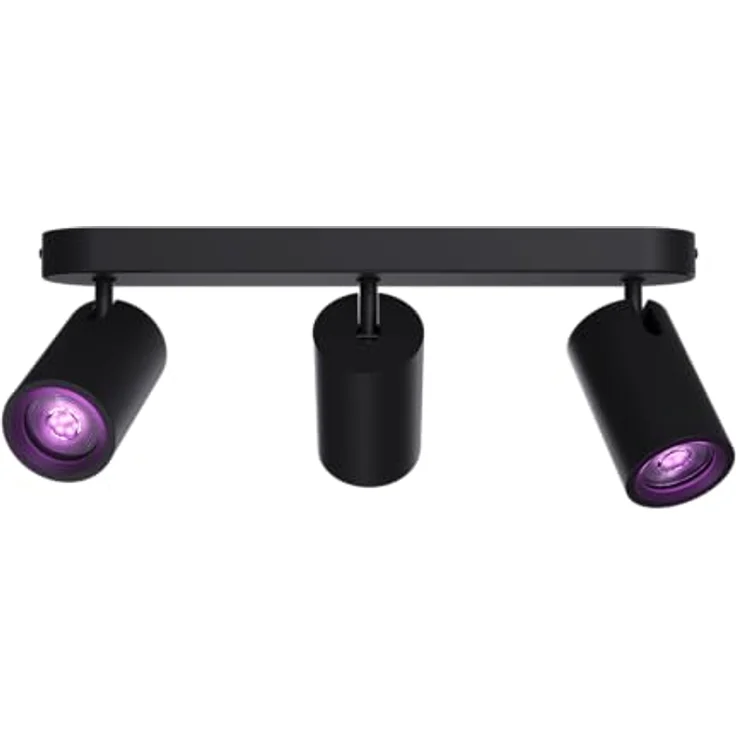 CALEX WLAN LED Deckenlampe, 3 Flammig Spot, Steuerbar via App, kompatibel mit Amazon Alexa, Schwarz, Oval – Bild 1