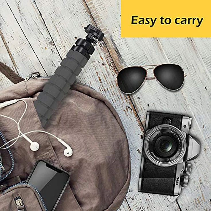 Handy Stativ Flexibel iPhone Stativ Halterung Kamera Stativ Mini Dreibeinstativ Reisestativ mit Bluetooth Fernbedienung für Iphone, Android Phones, Kameras, und GoPro – Bild 5