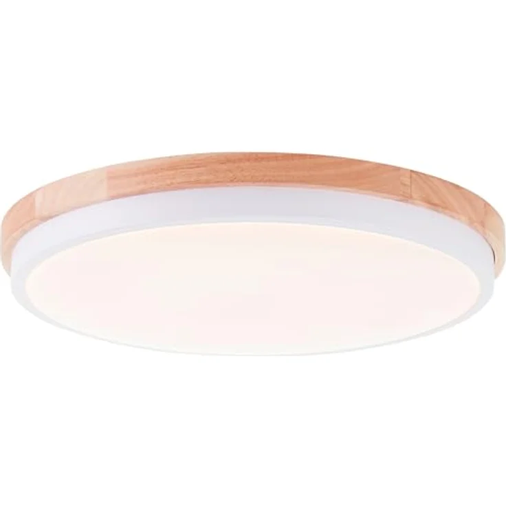 Brilliant LED Deckenleuchte, Ø35cm, 24W LED, 2400 Lumen, 3000K warmweiß, echtes Holz, 3-Stufen-Dimmer mit Memory-Funktion, energiesparend – Bild 3