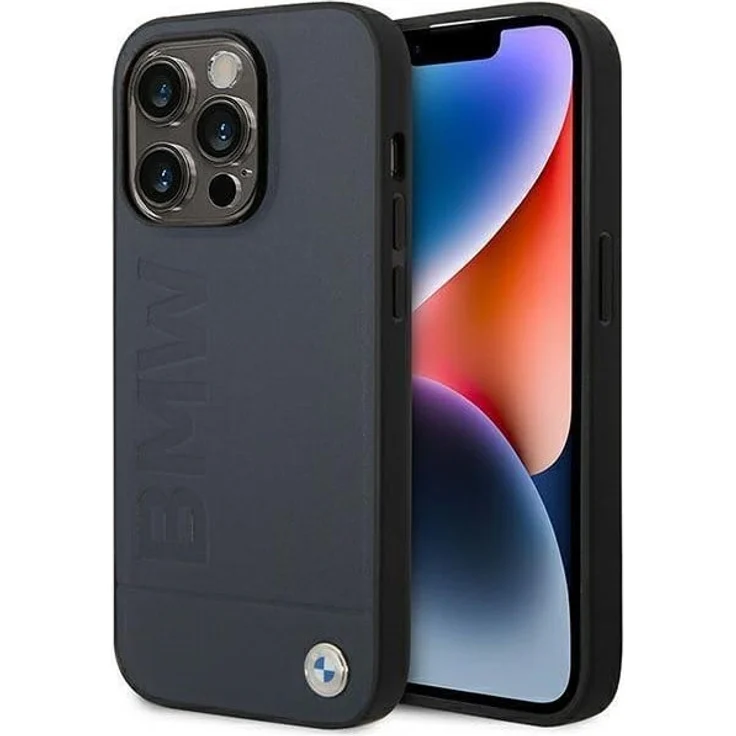 BMW BMHMP14XSLLNA iPhone 14 Pro Max 6.7" Hardcase aus hochwertigem Leder in navy mit Hot Stamp und MagSafe