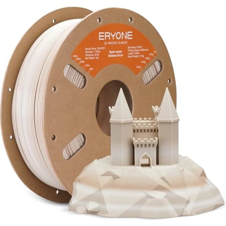 ERYONE PLA Filament 1.75 mm, 3D Drucker Filament in Rock Rainbow, Maßgenauigkeit +/- 0,03 mm, 1 kg/Spule – Bild 1