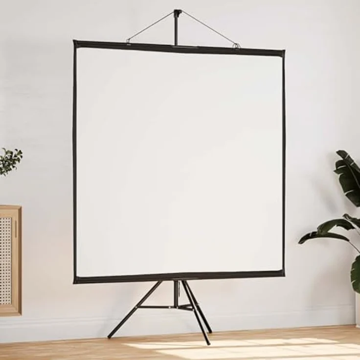 vidaXL Beamer Leinwand mit Stativ 67 Zoll 1:1, Heimkino-Leinwand, matte Bildschirmoberfläche, stabiles Stativ – Bild 2