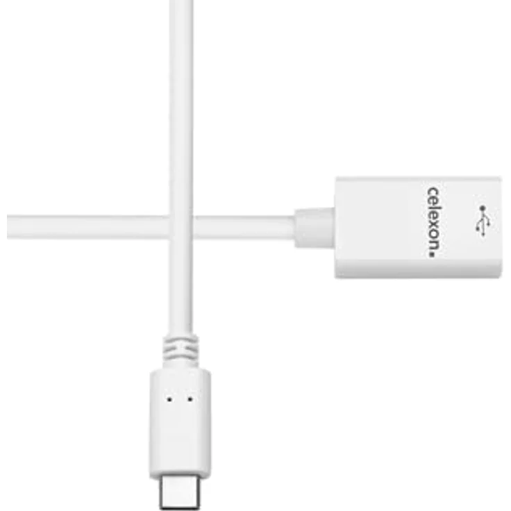 celexon USB-C auf USB-A M/F Adapter, 5 Gbps Datenübertragung, weiß – Bild 2