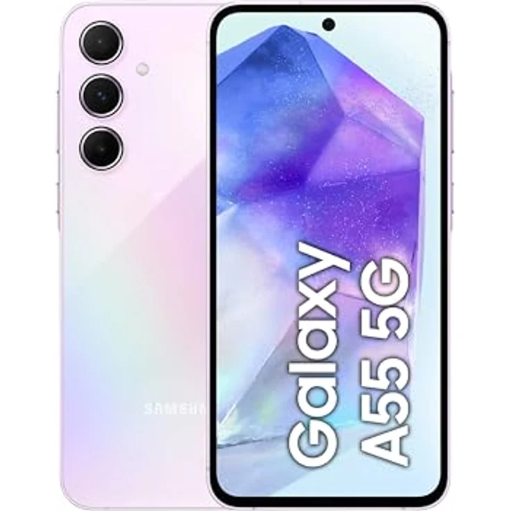 Samsung Galaxy A55 (128 GB, Awesome Lilac, 6.60", SIM + eSIM, 50 Mpx, 5G), Smartphone, Violett – Bild 1