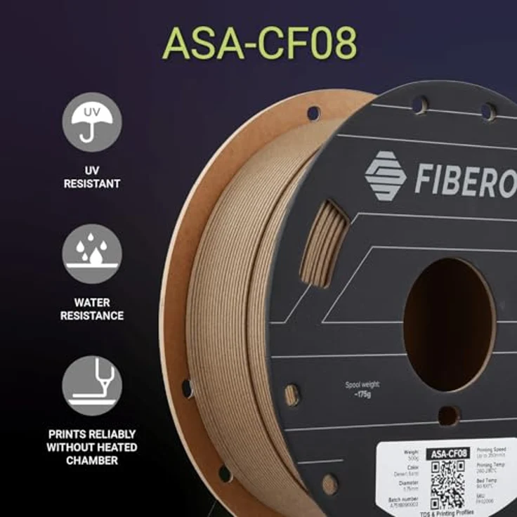 Polymaker Fiberon™ ASA-CF08, 3D Filament mit 8 % Carbonfaser, hitzebeständig bis 103 °C, 500 g – Bild 2